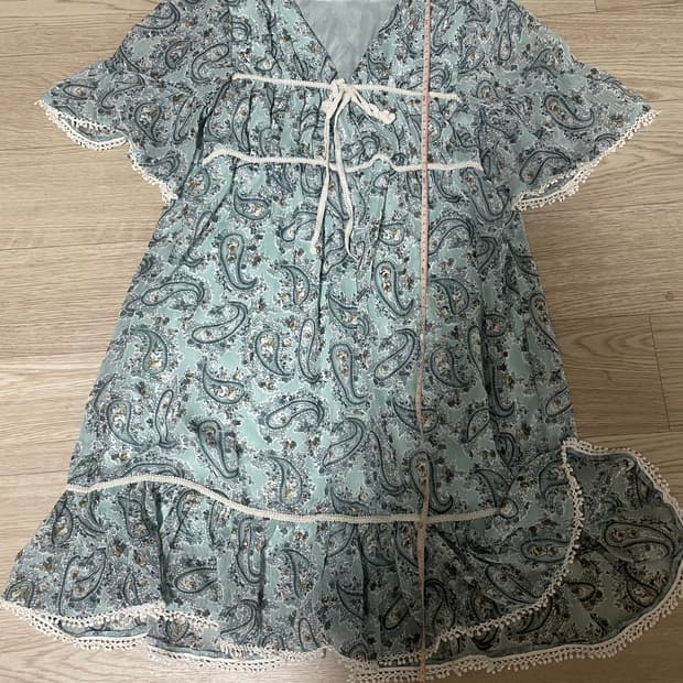 일본 빈티지 여름 반팔 블라우스 모리룩 히피 보헤미안