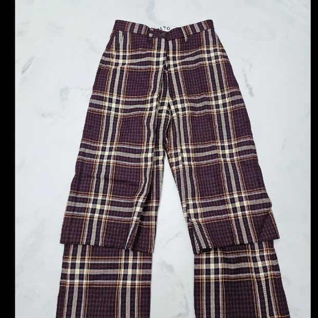 Aalto 알토 체크 와이드 팬츠 36