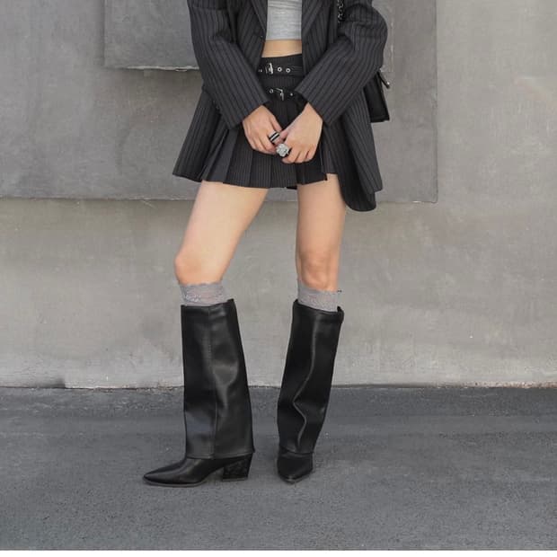 택포)새상품)폴딩 롱부츠/235 피