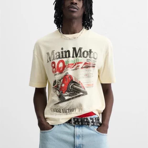 ZARA 워시드 프린트 티셔츠 XL 정가 52,900
