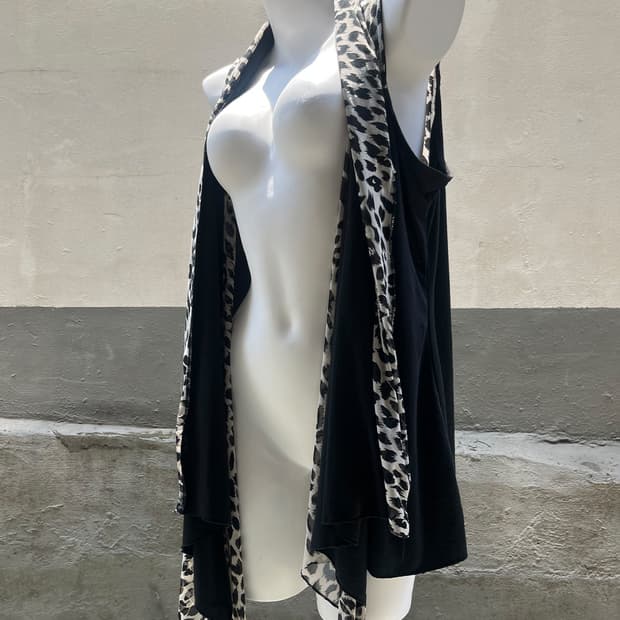 Gyaru Leopard Draped Vest