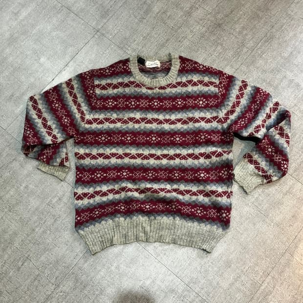 일본빈티지 Dantl 올드스쿨아메카지 혁오풍 90s 니트스웨터