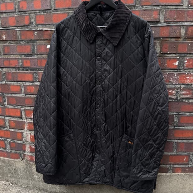Barbour 바버 코듀로이 카라 퀼팅자켓 