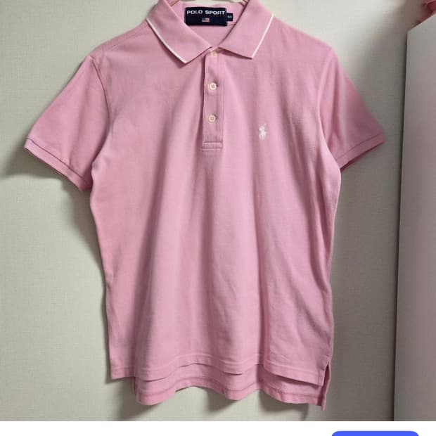 폴로 딸기우유 핑크 화이트포니 카라티