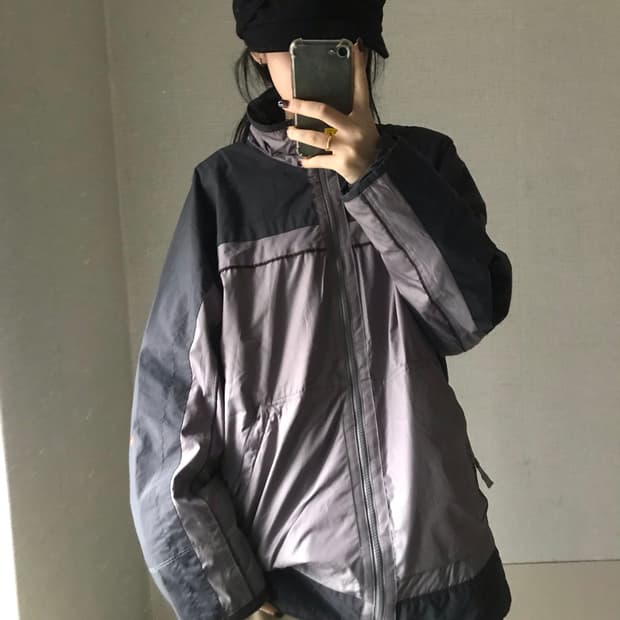나이키 브라운 오버핏 바람막이 자켓