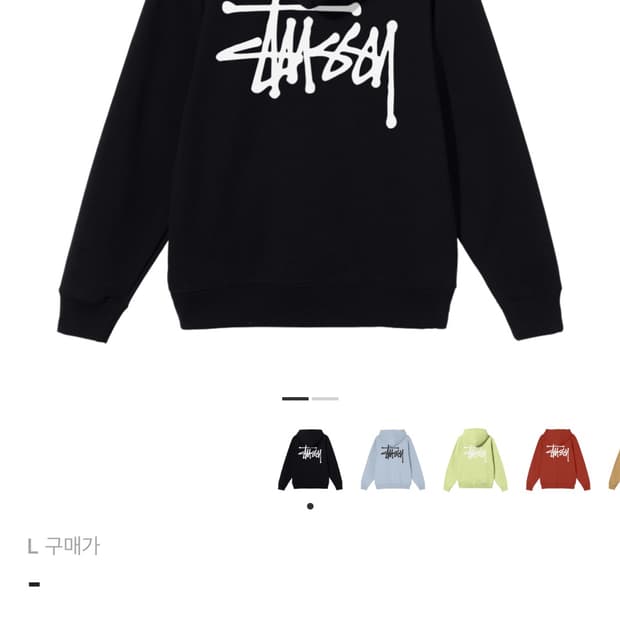 스투시 베이직 스투시 후드티 블랙 2021