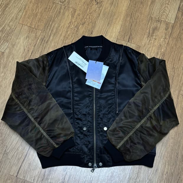 앤더슨벨 메쉬 슬리브 봄버자켓 블랙 L사이즈