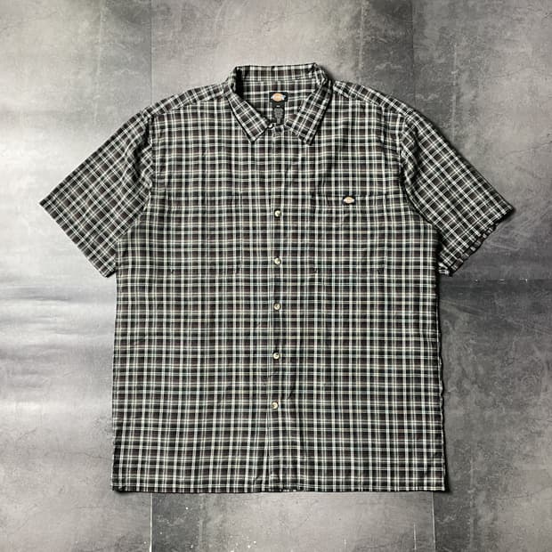 DICKIES 디키즈 빈티지 체크 반팔 워크 셔츠 A01000
