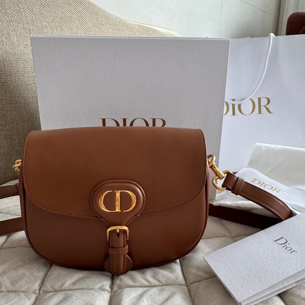 디올 바비백 미디움 브라운