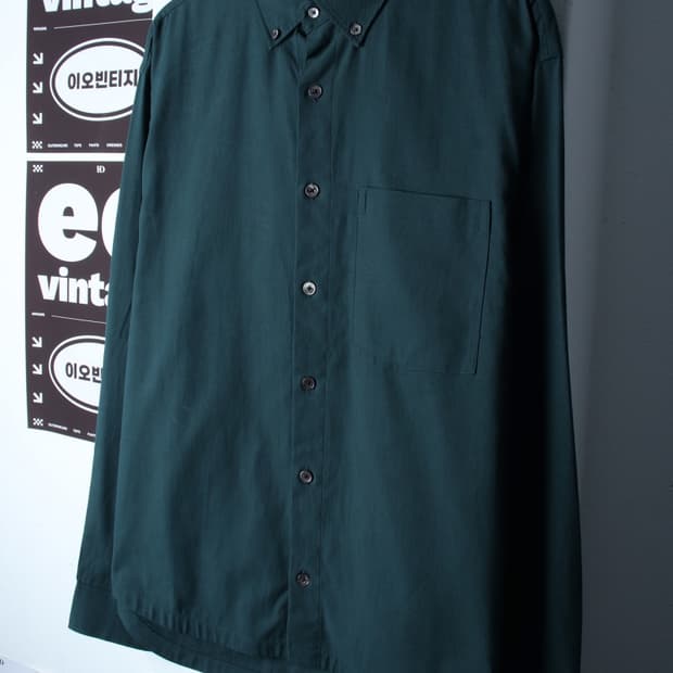 (L-XL) 자라 셔츠 남방 빅포켓 그린 무지 놈코어-H35247