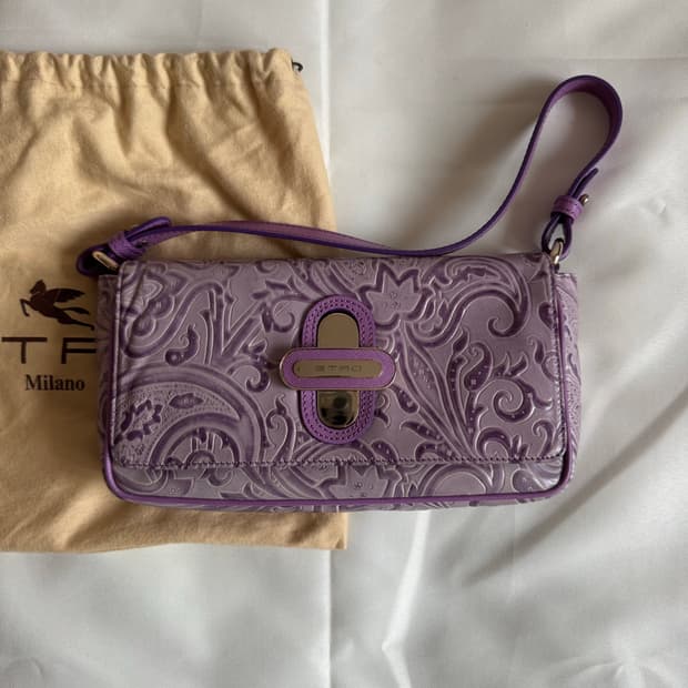 에트로 페이즐리 레더 숄더백