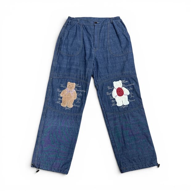 베베드피노맛 자수 데님 벌룬 팬츠