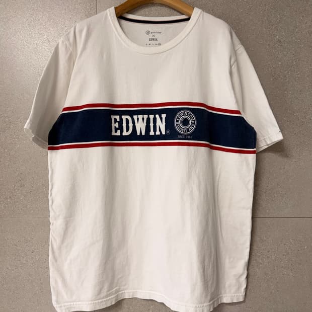 에드윈 남성 화이트 티셔츠 빈티지