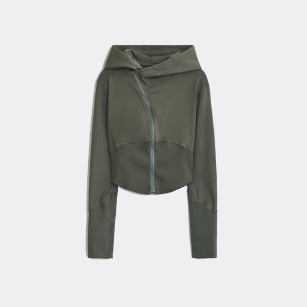 EE WOMENS CURVED HOODED SWEAT ZIP JACKET