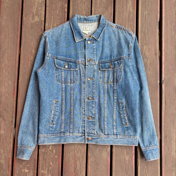 하드락 자수 데님 자켓