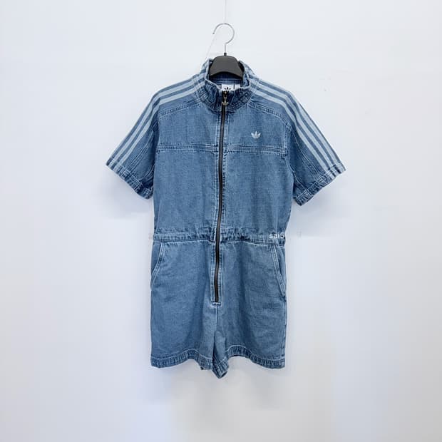아디다스 데님 점프수트