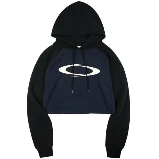 새상품) 노이아고 노이아고 배색 크롭 후드 (네이비)