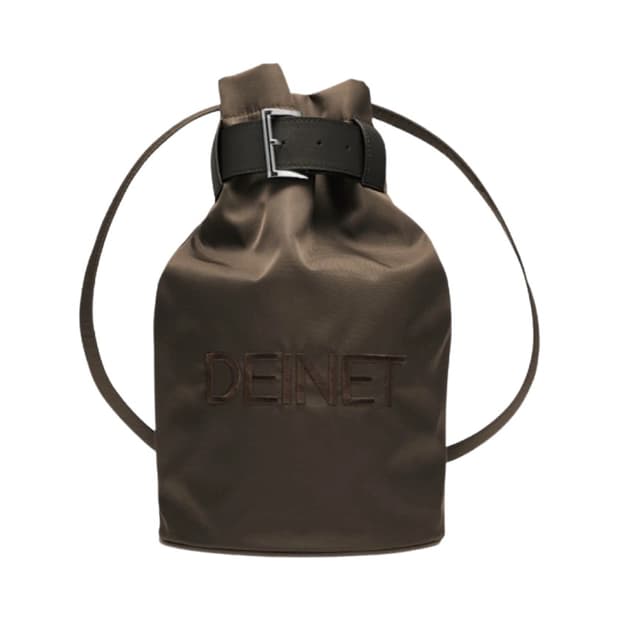 다이닛 로고 버킷백 브라운