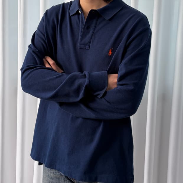 [XL]폴로 랄프로렌 네이비 긴팔 티셔츠