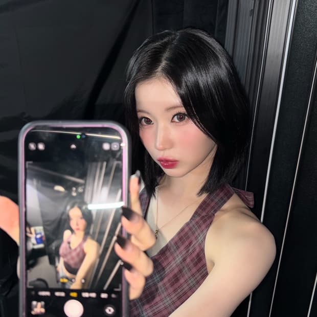 (베몬 아사 착용) 달링유어배드 로지 체크 홀터 탑