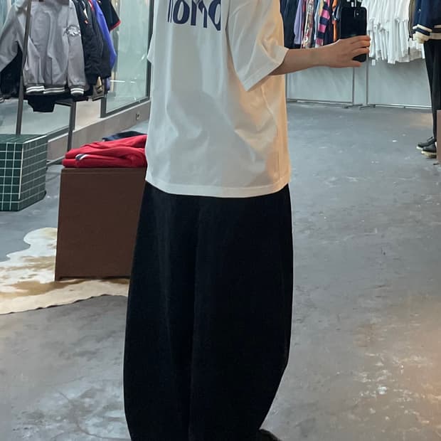 오리온 맥주 로고 프린팅 반팔티 H2179