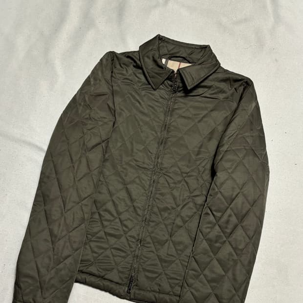 XS 버버리 여성용 카키 퀄팅 자켓