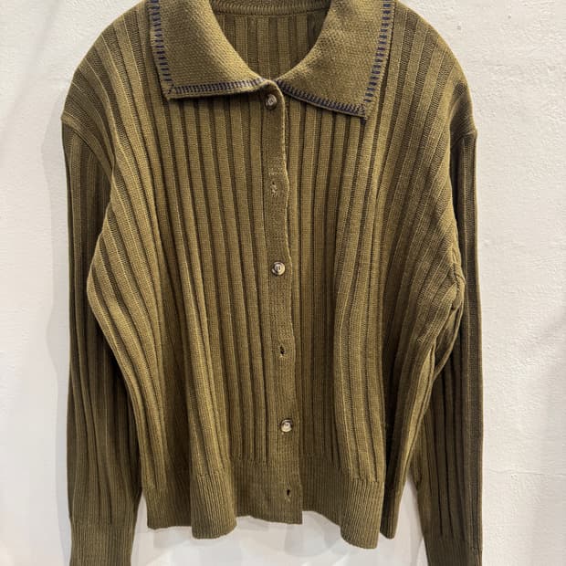 vintage 카라 골지 가디건