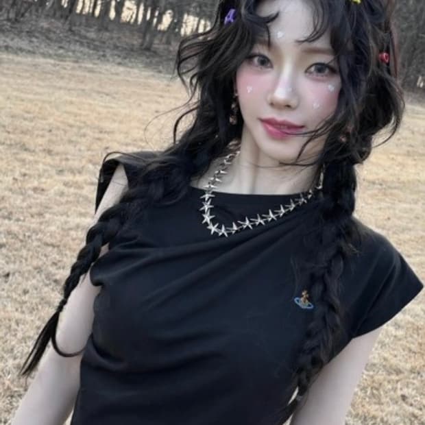 [XS,S,M]비비안웨스트우드 26ss 헤보 드레이프 티셔츠/블랙