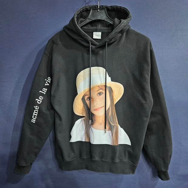 아크메드라비 프린팅 블랙 남성 오버핏 95~100 후드티 