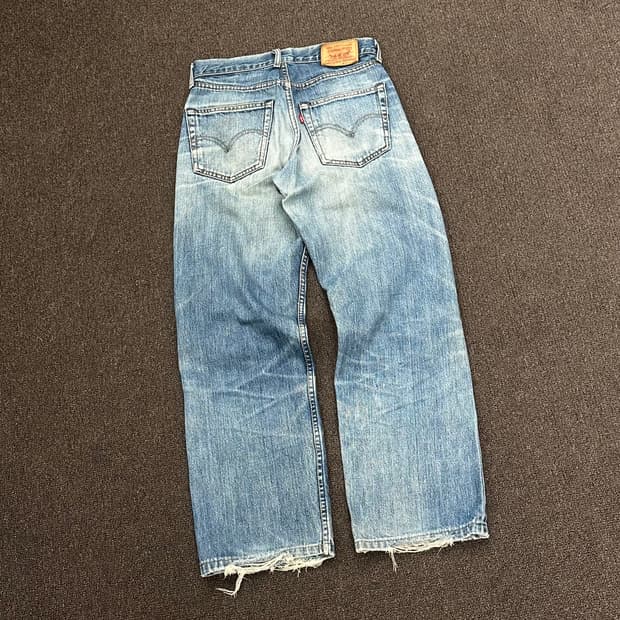 27x36)리바이스 503 빈티지 여성 데미지 중청 데님팬츠