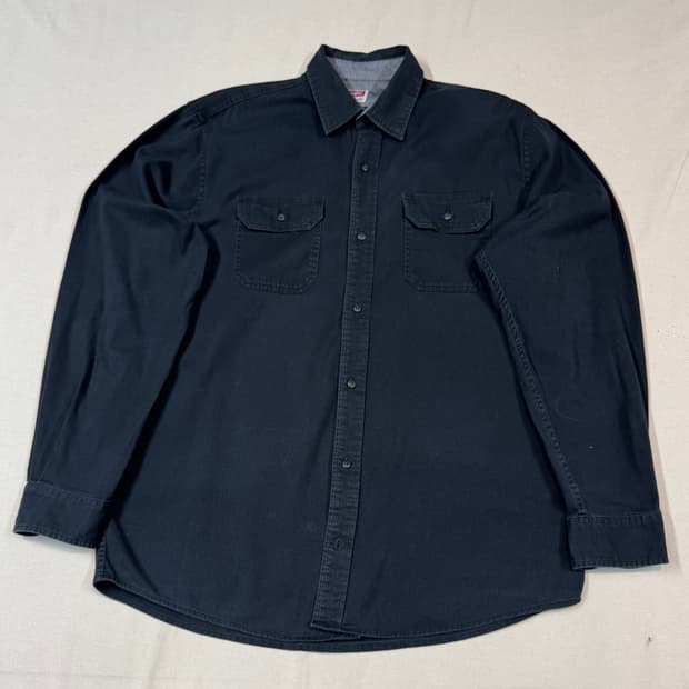 L) Wrangler 랭글러 투포켓 워크웨어 코튼 셔츠 블랙 W1