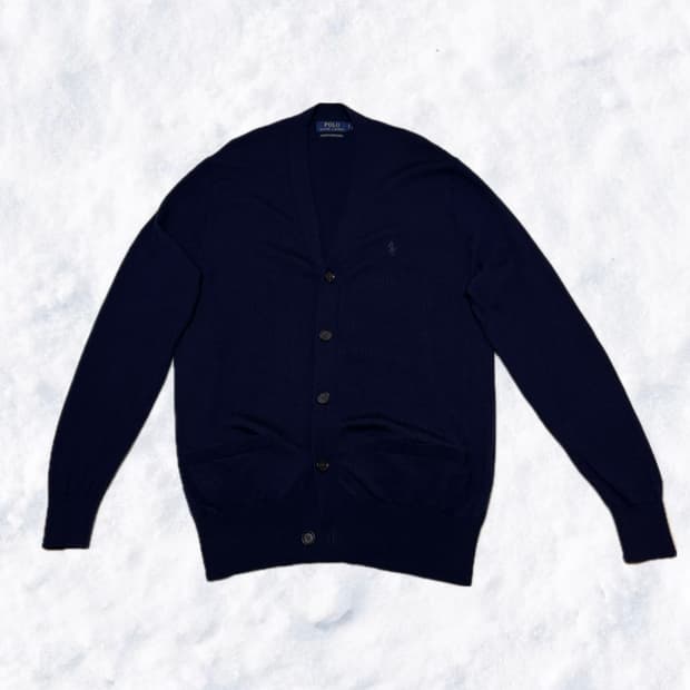폴로 랄프로렌 네이비 메리노 울 가디건