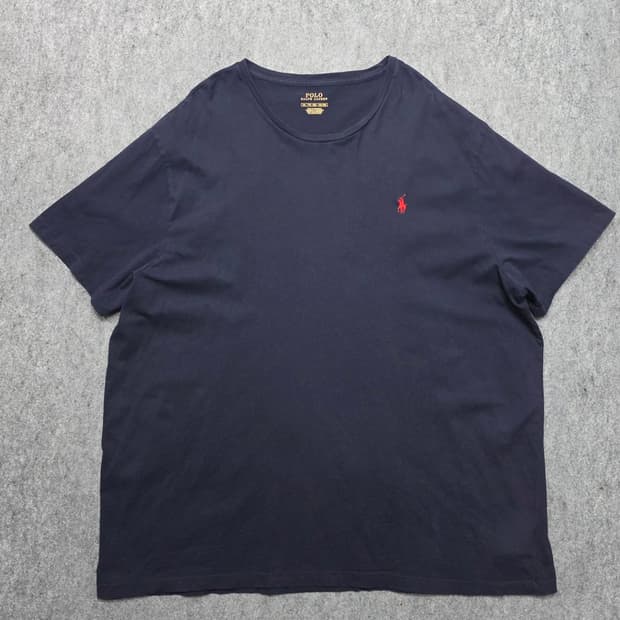 폴로 랄프로렌 베이지 라운드넥 네이비 반팔티 2XL