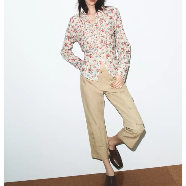 자라 플라워 러플 셔츠 L 구해요