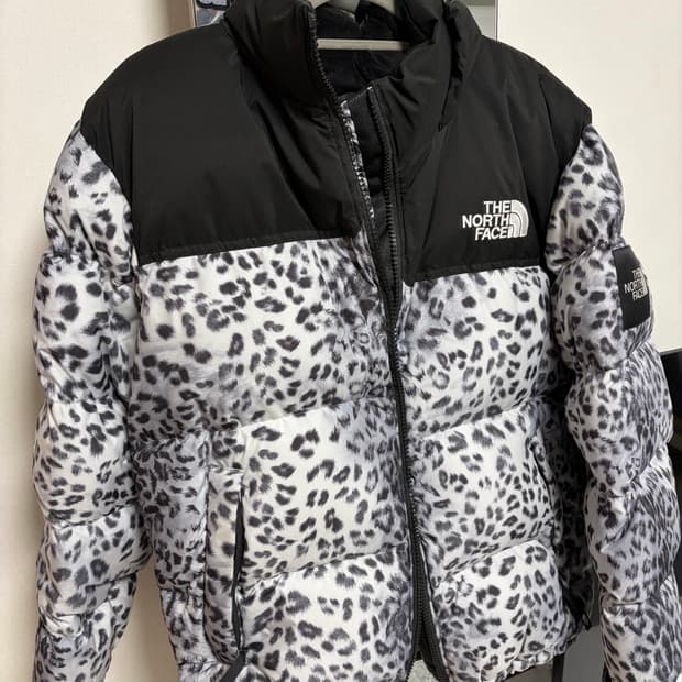 노스페이스 화이트 라벨눕시 프린트 실버 레오파드