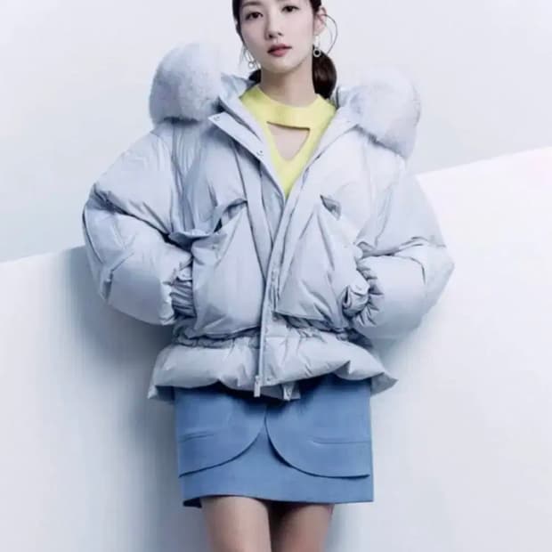 새상품급 에고이스트 사가퍼 구스다운 패딩  그레이스카이블루 55(66가