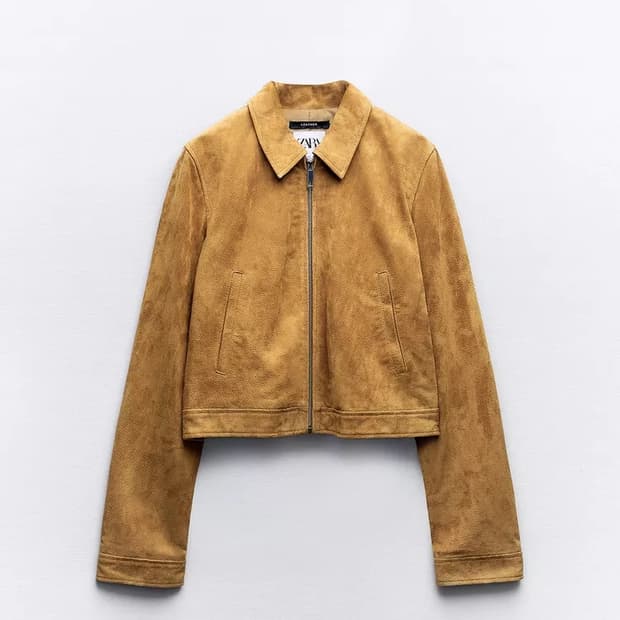 zara 자라 리얼레더 카멜 스웨이드 자켓