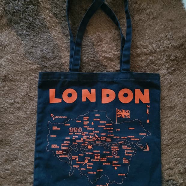 미국 MAPTOTE 런던 지도 캔버스 에코백(남녀공용)