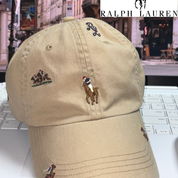 90’s 폴로 랄프로렌 베이지 볼캡 모자 올드스쿨