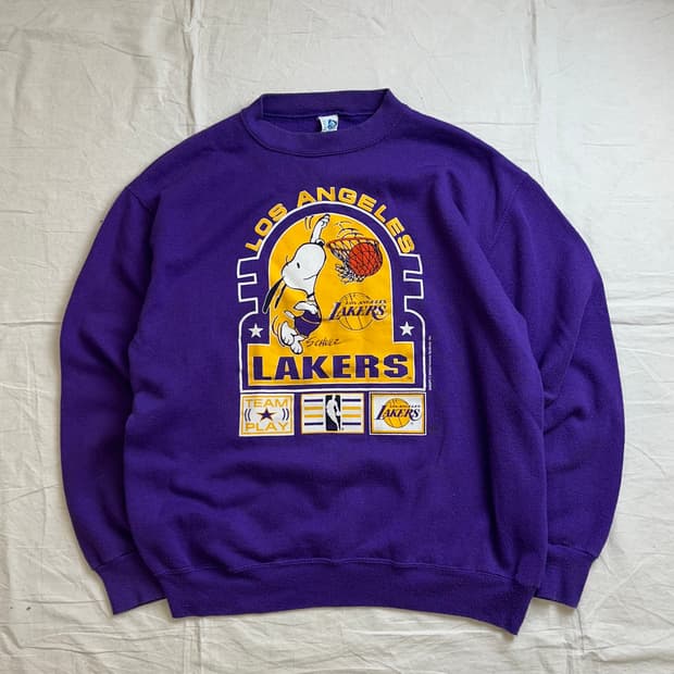 LA LAKERS SNOOPY 80s USA 빈티지 스웻셔츠