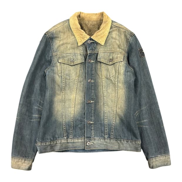 L) 디젤 워시드 데님 쉐르파 자켓