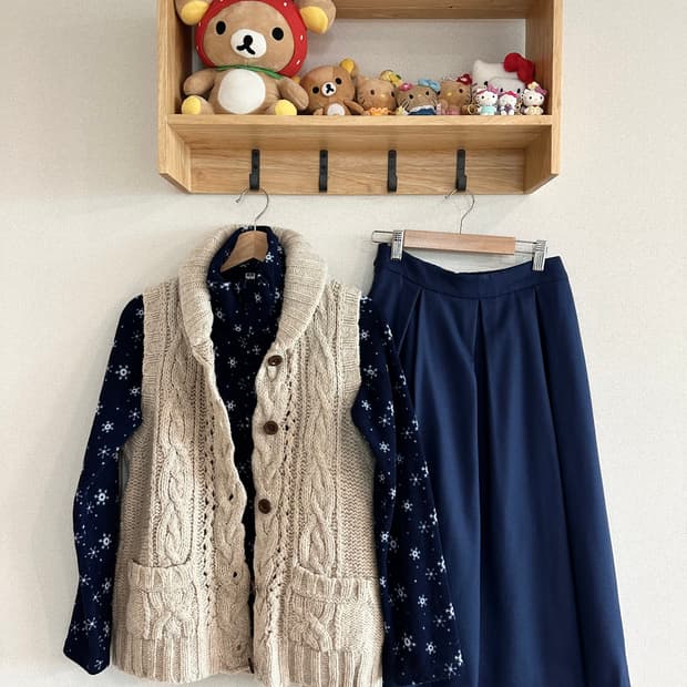 jpn 하구미 스즈코 모리걸 히피 레이어드 코디세트