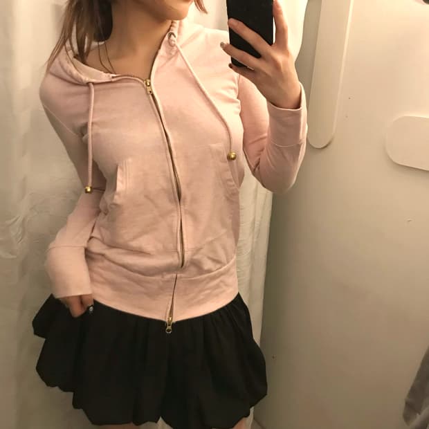 Dazzlin 다즐린 라떼갸루 딸기우유 투웨이 후드집업