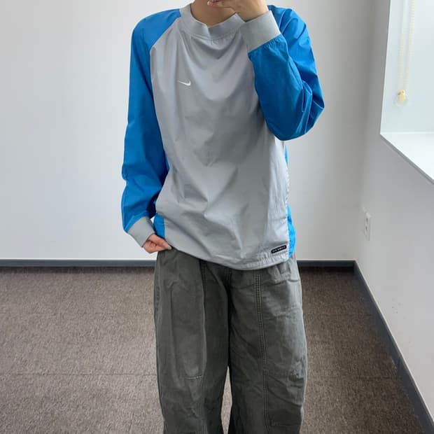 Nike 나이키 그레이 블루 나그랑 바람막이 롱슬리브