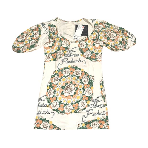 Vintage Floral Print Stretch Tee