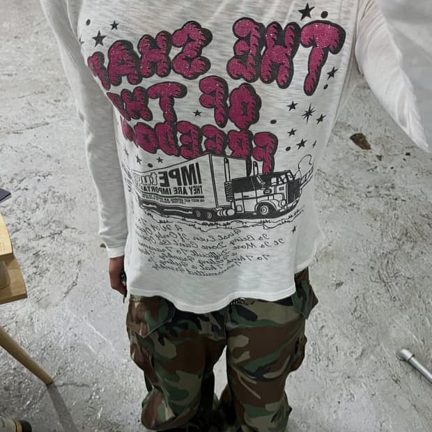 90s GIRLS NITE OUT glitter long tee