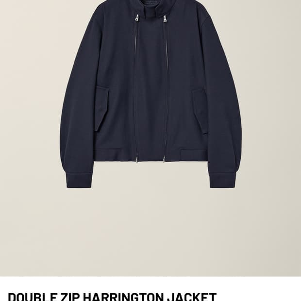 EE DOUBLE ZIP HARRINGTON JACKET NAVY