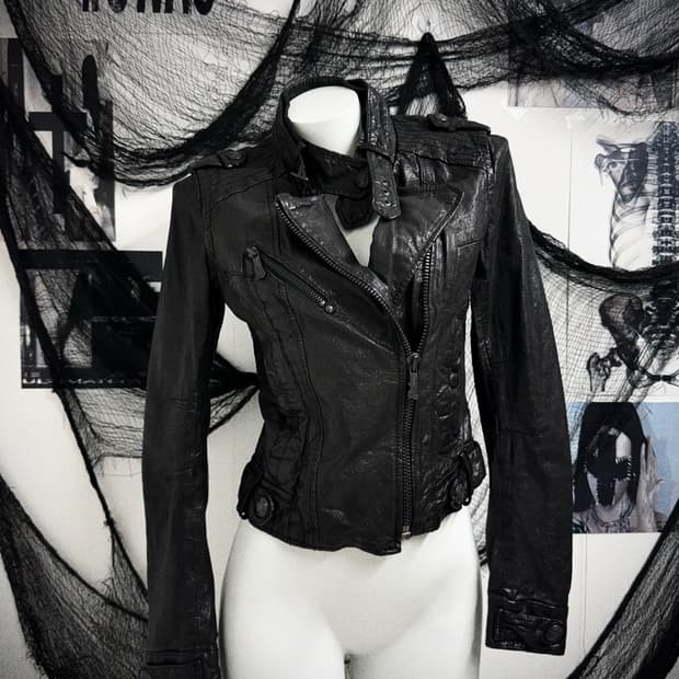 Buckaroo detailed leather jacket