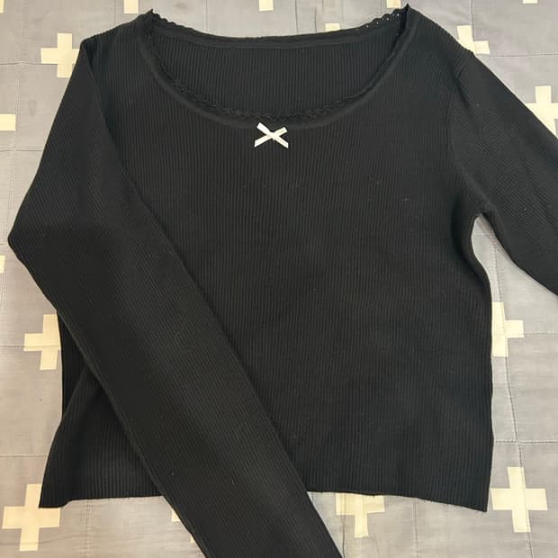 리본 긴팔 니트