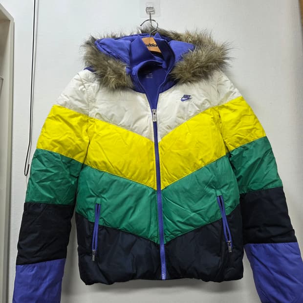 나이키 컬러 블록 후드 덕다운 패딩 점퍼 & 베스트(조끼) 남녀공용